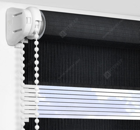 Рулонные шторы День-Ночь - Латина черный 1308