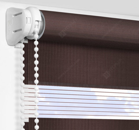Рулонные шторы День-Ночь - Латина шоколад 1307