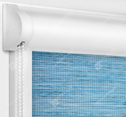 Рулонные кассетные шторы УНИ - Корсо блэкаут голубой