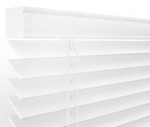 Деревянные жалюзи 50 мм, цвет белый 50K-52